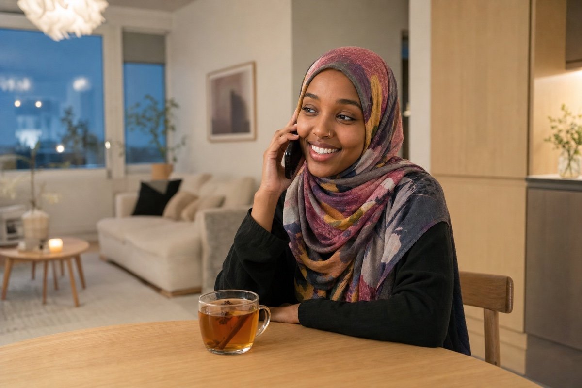 Somalisk kvinde i Sverige ringer hjem til familien med eFon-appen