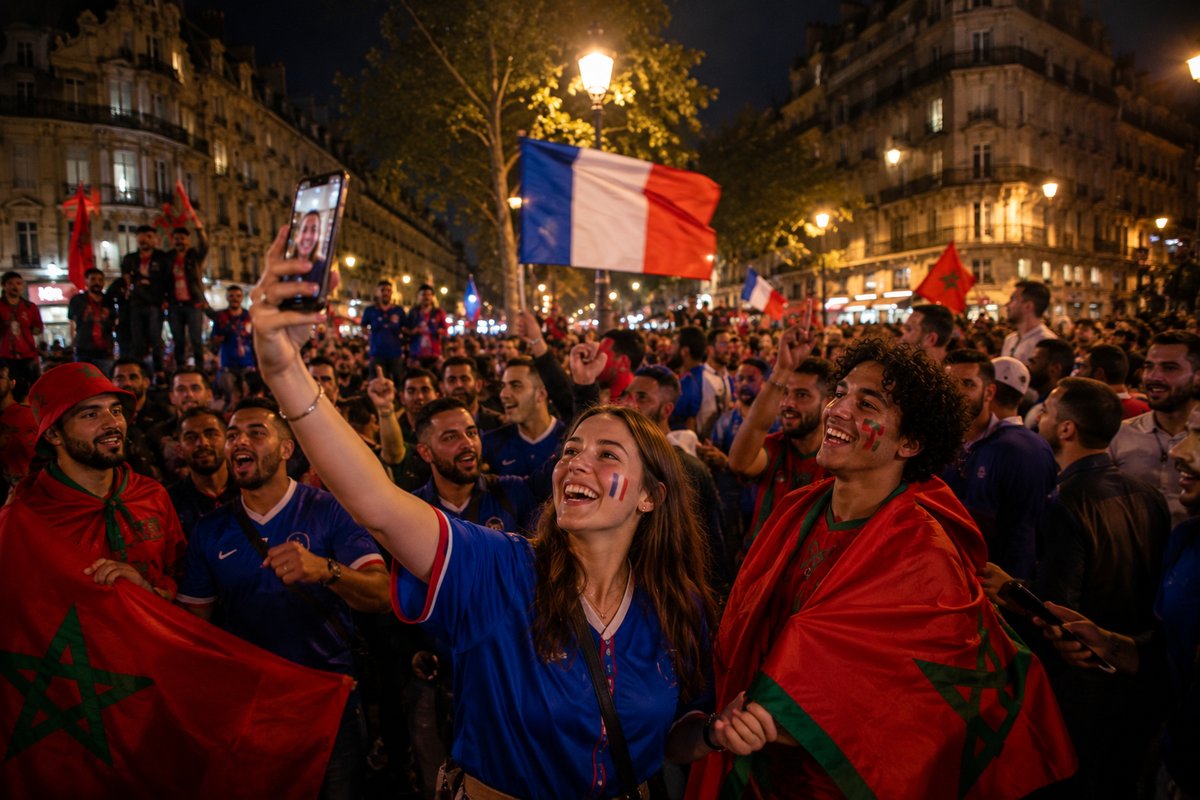Paris fan zone celebrating after the final whistle