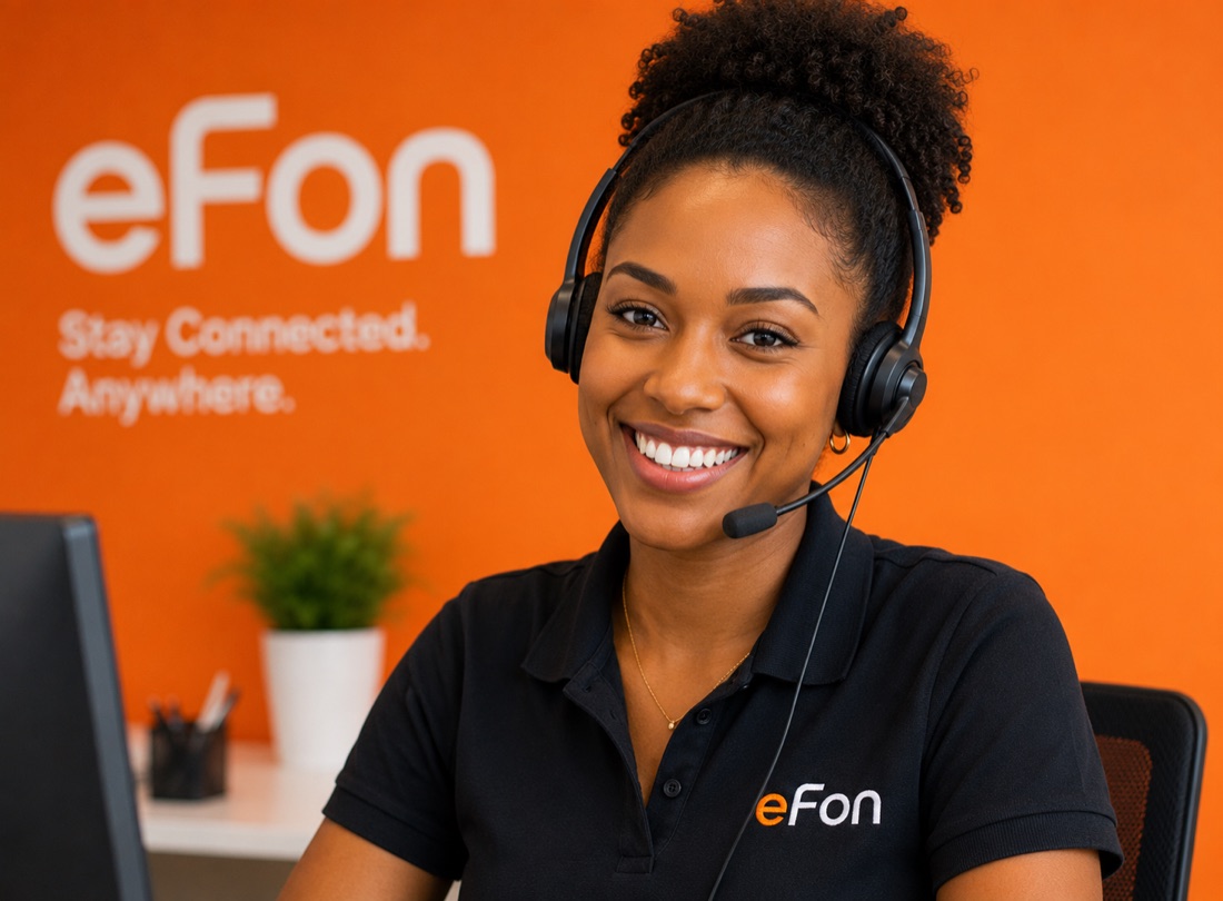 A friendly eFon support agent ready to help